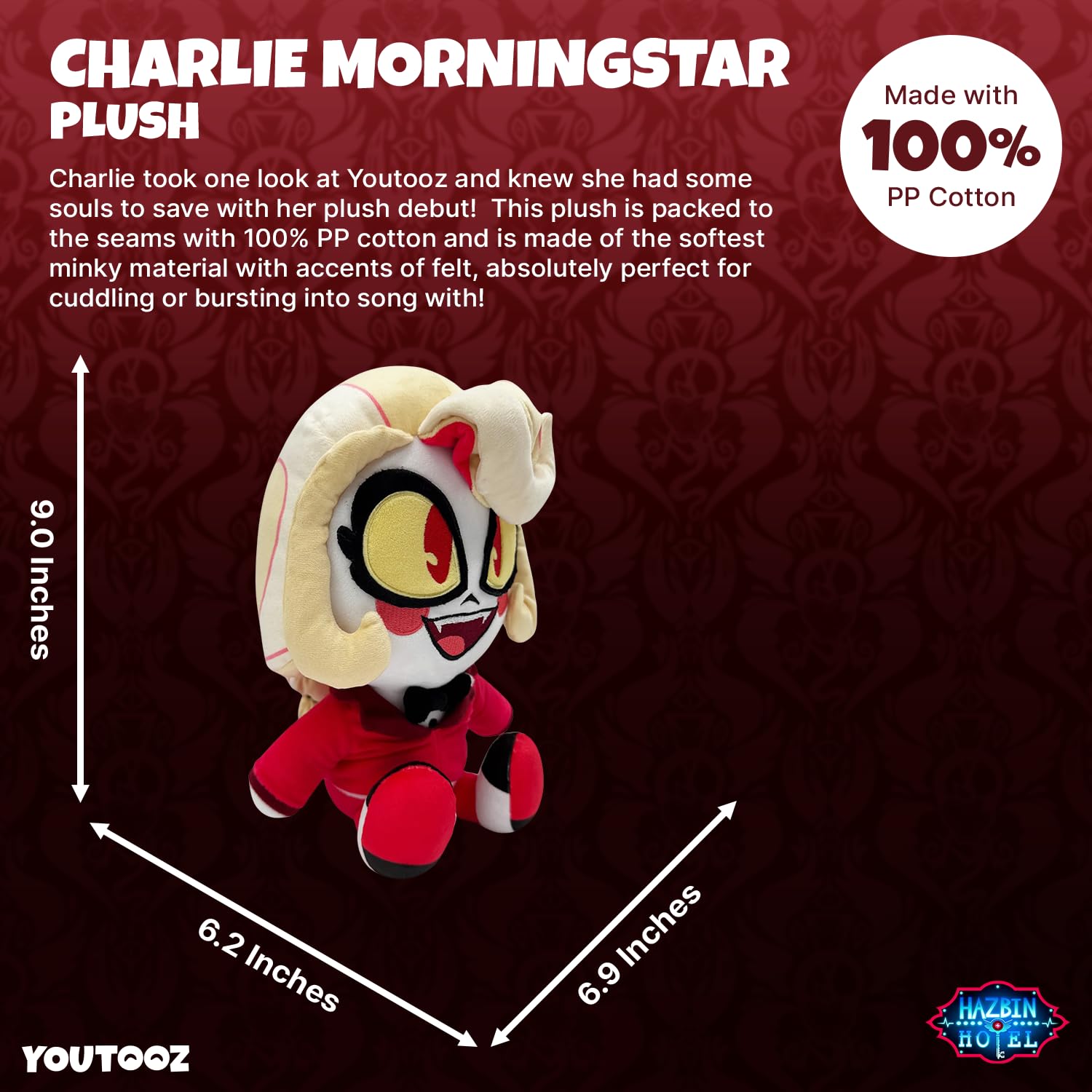 Peluche Charlie Morningstar - Hazbin Hotel x Youtooz *PRE-ORDINE*