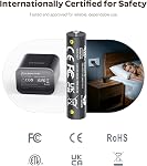 Imuto AAA Chargeur rapide de batteries rechargeables au lithium paquet de 8 1.5V 1300mWh | 1600 Lithium à longue durée de vie AAA Batteries avec boîtier de charge de type C pour appareils domestiques