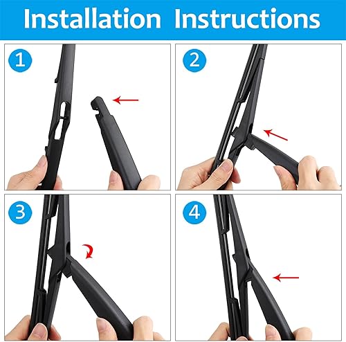 Miniatura 4 de X AUTOHAUX Juego de brazos de limpiaparabrisas trasero para Ford Fiesta MK6 11-18