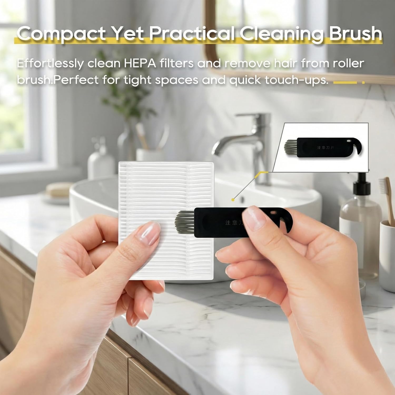 L60 L50 Parts Compatible for Eufy L50 / L60, L50 SES (4000Pa), L60 SES, L60 Hybrid SES (5000Pa), G50 Hybrid Vacuum Replacement Accessories Kit, 1 Roller Brush, 6 Filters, 6 Side Brushes, 1 Clean Tool