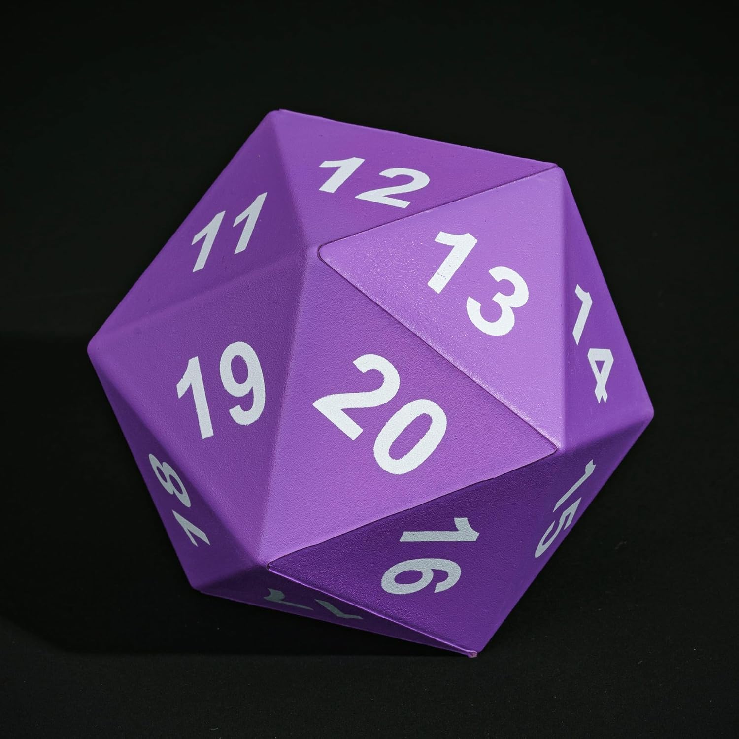 Large Foam D20 Dice, Jumbo 80mm Purple 20 Sided Dice D&D Polyhedral Set with Drawstring Bag for Role Playing Games