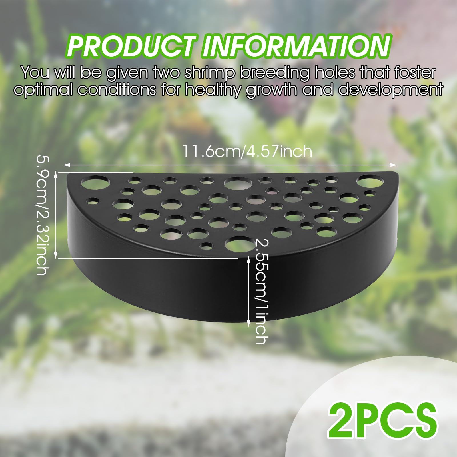 2 Nascondigli Per Gamberetti In Plastica Porosa Per Acquario - Con Ventose, Dimensioni 7x8 Cm, Colore Bianco