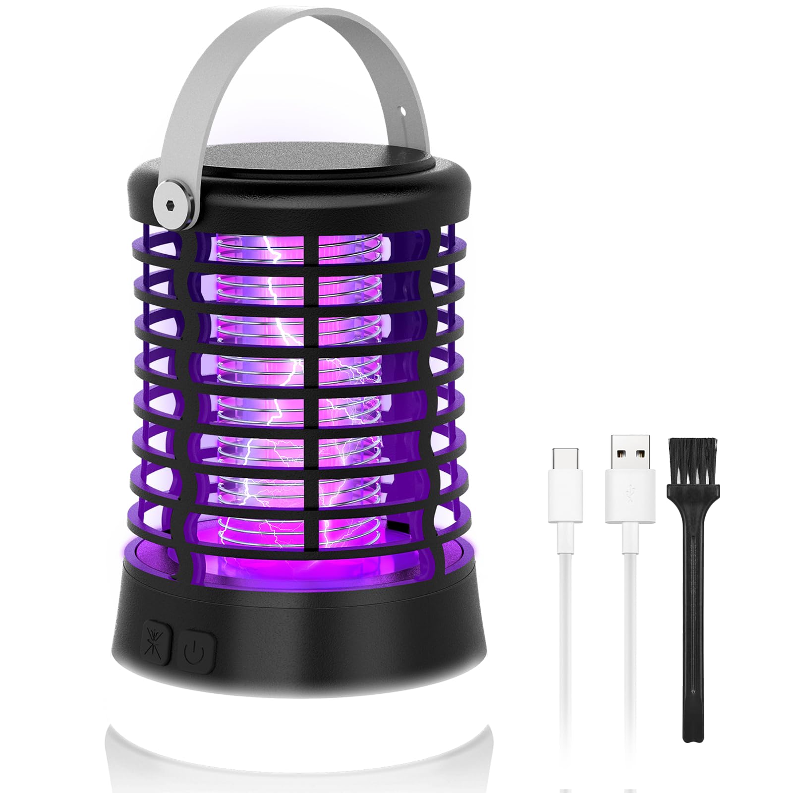 Lampe Anti Moustique Exterieur, Appareil Anti Moustique pour Camping avec Lumière LED, Destructeur d'Insectes, USB Rechargeable, IP66 Étanche, Batterie 2200mAh, Piege à Moustique Electrique