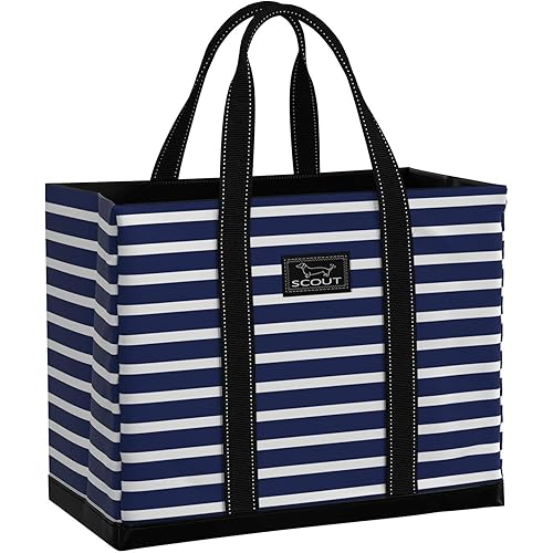 SCOUT Original Deano Tote Large - Durable Lightweight Open Top Beach, Pool & Lake Bag, Inside Zip Pocket, Folds Flat