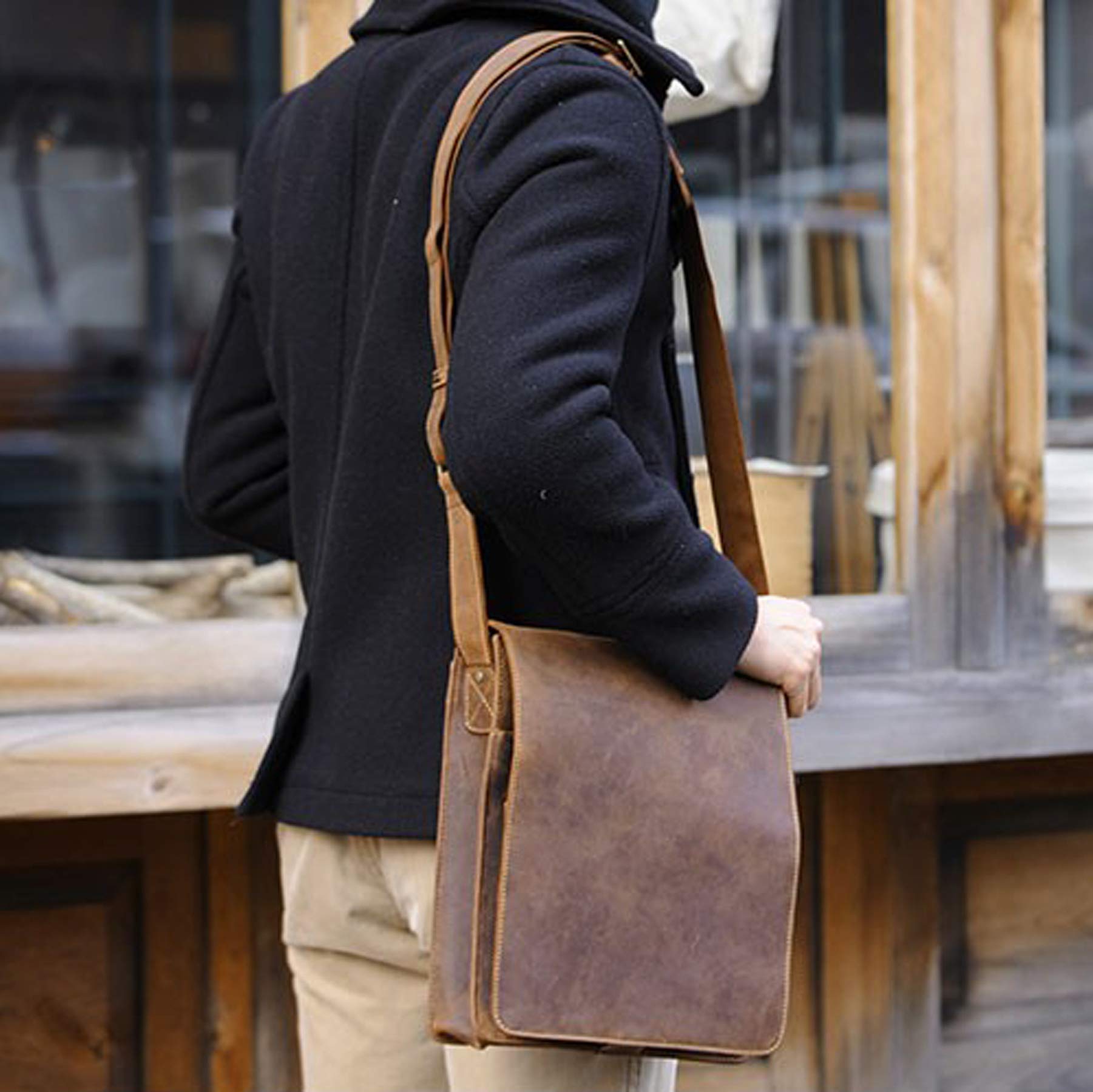VISCONTI - Borsa a Spalla in Pelle - Messenger Bag e Ufficio Uomo - Borsa a Tracolla Media da Lavoro - 18410 Jasper