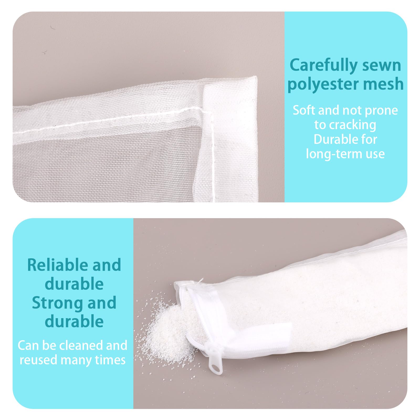 BOXOB 10pcs Aquarium Filter Media Bags, 100 Micron Extra Fine Media Filter Small Mesh Bags Purigen Sock for Fish Tank with Plastic Zipper for Activated Carbon Resin (7.9x3 Inch) - Image 4