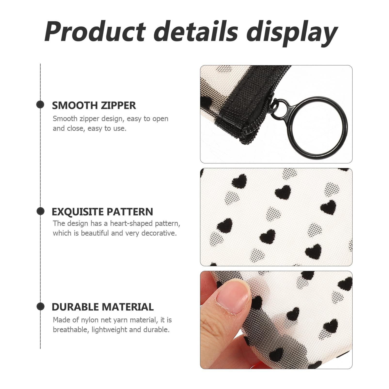 POPETPOP 5juegos Bolsas De Maquillaje Transparentes Organizadores De Viaje Portátiles Bolsa De Cosméticos Multifuncional para Viajes y Camping Puntos Negros