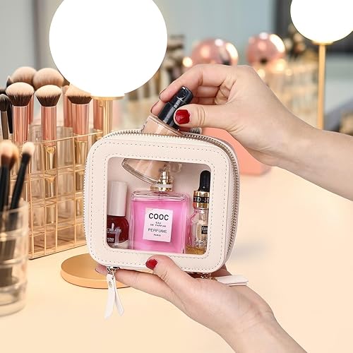 Miniatura 3 de Pinkmik Bolsa de maquillaje transparente, bolsa de cepillo portátil, estuche de cosméticos de viaje transparente, bolsa de maquillaje con cremallera