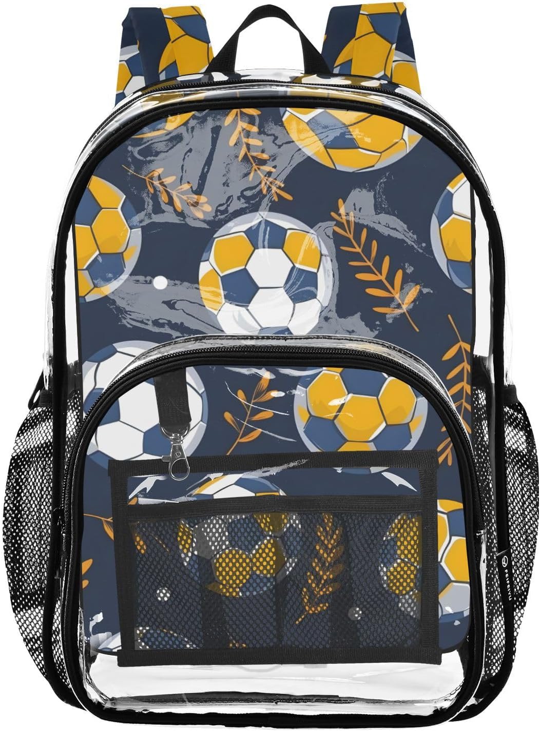 Clear Backpack for Students Boys Girls Football and Grass Rucksack Bag for School College - Image 8