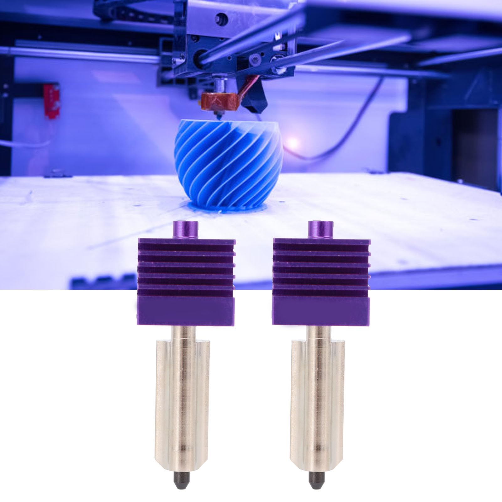 Duokon Kit Hotend de Repuesto Boquilla de Acero Endurecido Recubierta MPVD 0,4 Mm 0,6 Mm 0,8 para Impresora 3D Lab A1 A1 Mini Impresión de Filamento de Fibra de Carbono 572F de Alta Temperatura
