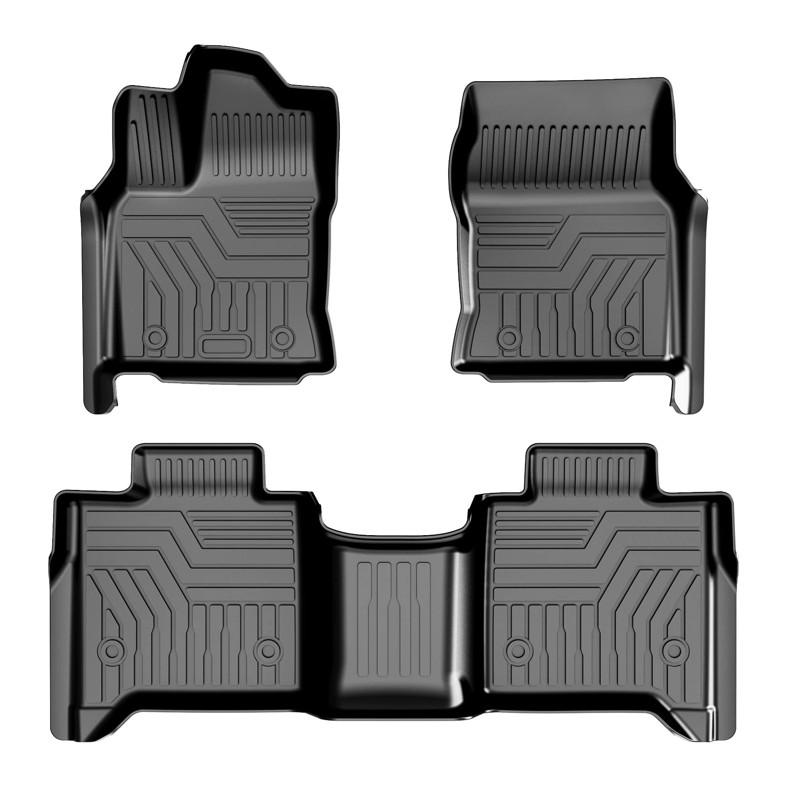 Photo 1 of T TGBROS Custom Fit for Floor Mats 2022-2023 Toyota Tundra CrewMax All-Weather Floor Liners Front & Rear Row 3 Pcs Liner Non-Slip TPE Black