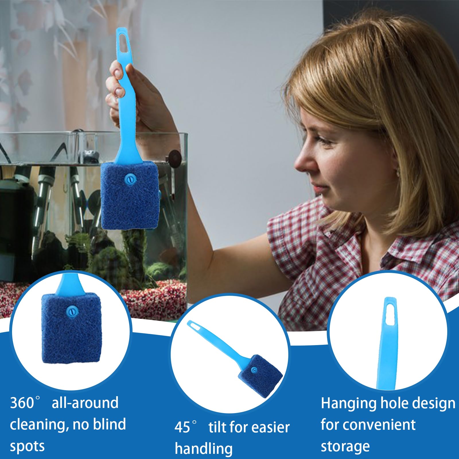 Nettoyage Aquarium, Pompe Siphon, Brosse Aquarium, Convient pour Les Changements d'eau Quotidiens, Le Nettoyage des Débris et Le Grattage des Algues sur Les Parois de L'aquarium