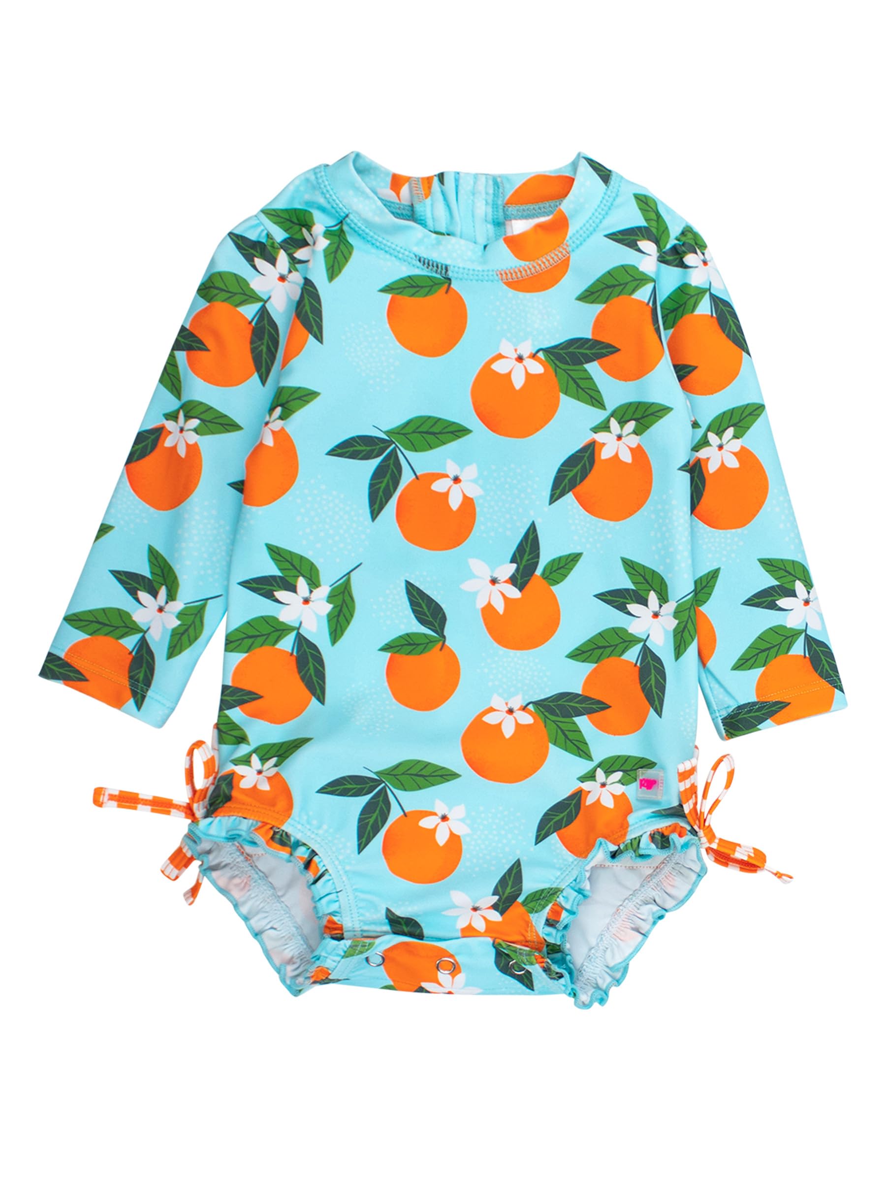 RuffleButts Baby Girls Novelty Baby One Piece - Rash Guard Swimsuit UPF 50+