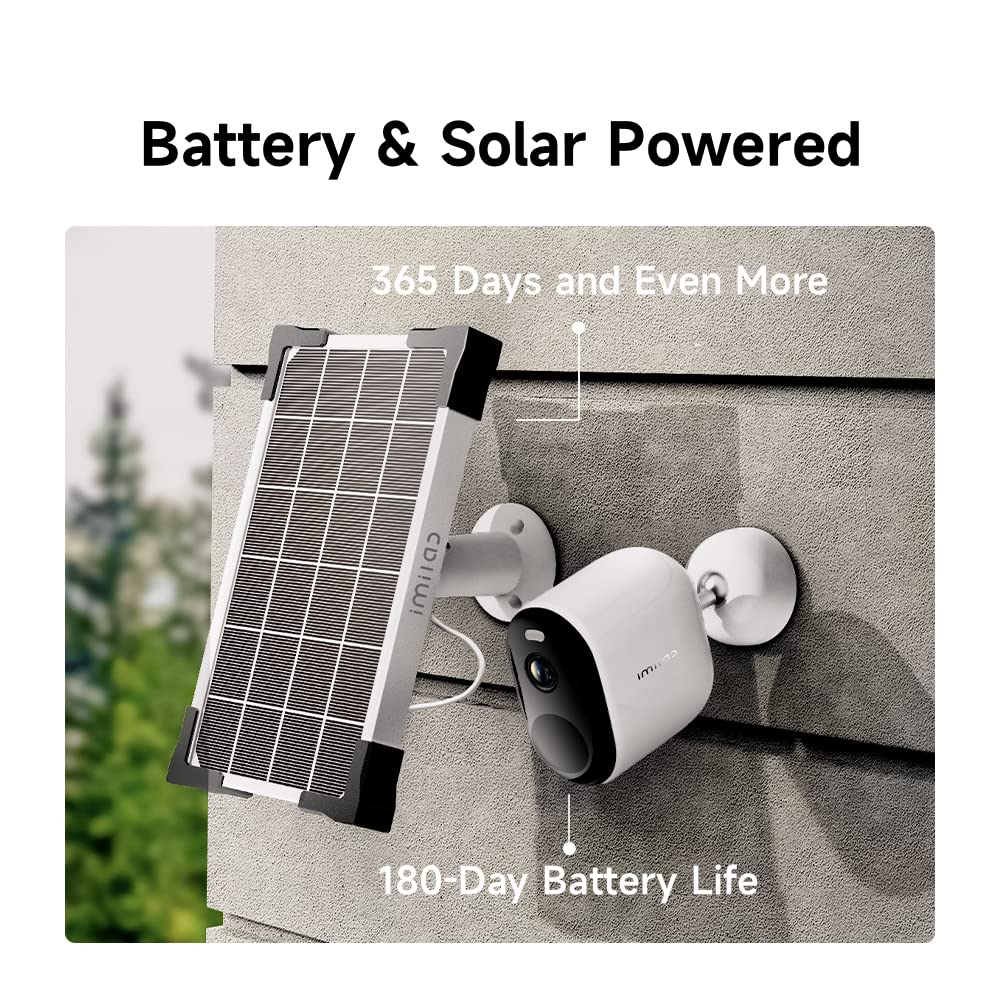 IMILAB Bezprzewodowa kamera zewnętrzna Solar Color Vision, kamera nadzorująca PTZ 2,5 K z wbudowaną baterią, wykrywanie człowieka AI/PIR, dwukierunkowy dźwięk, Alexa/IP66, panel słoneczny nie jest