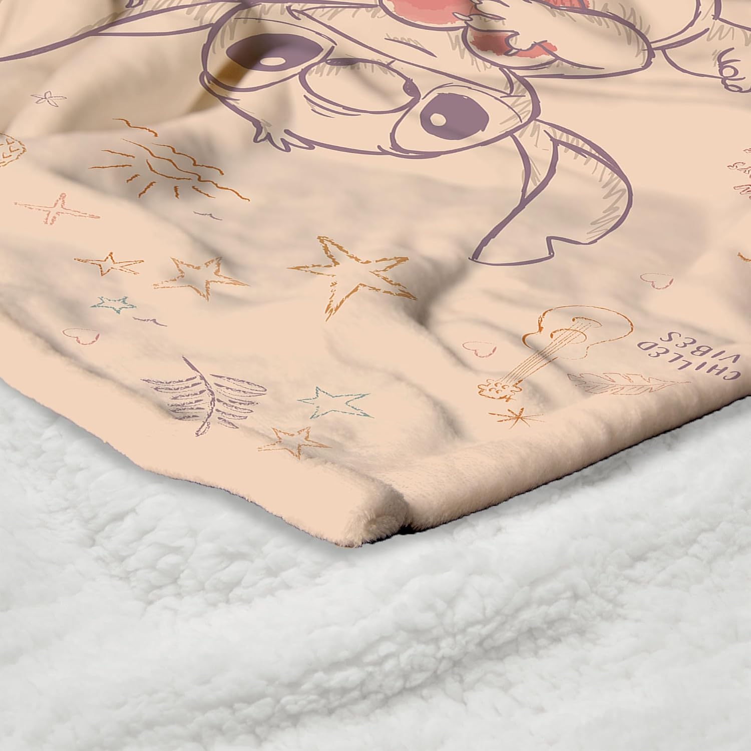 Northwest Lilo and Stitch Silk Touch Sherpa Throw Blanket, 50" x 60", Love The Sea