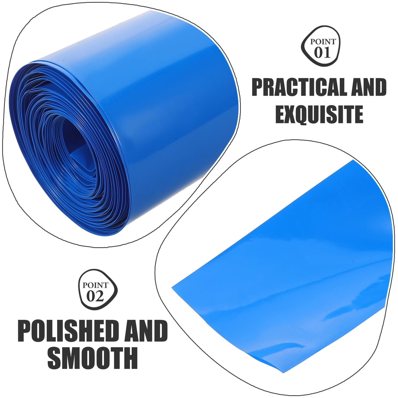 Guaina Termorestringente in Pvc Blu 15 Cm X 15 M Resistente al Calore, Tubo di Isolamento Elettrico Industriale per Protezione Cavi e Batterie, Guaina Termoretraibile