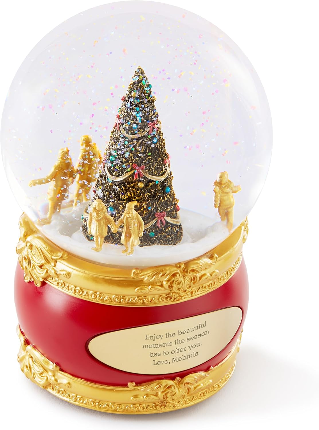 Things Remembered Engraved Ice Skating & Tree Multi-FunctioMusical Snow Globe (Free Customization), Plays O Christmas Tree