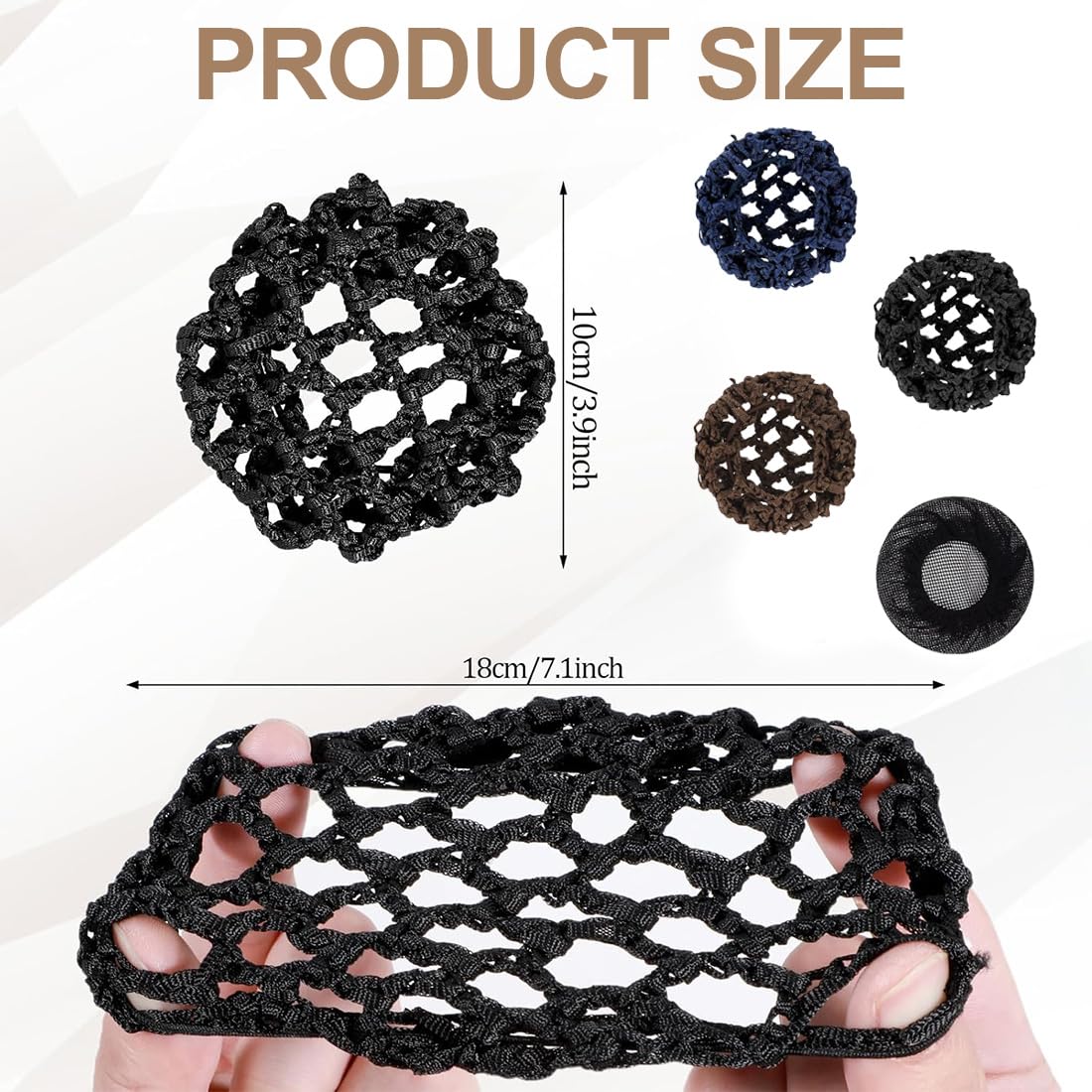 Redecilla para Cabello con Lunares 4 Piezas - Mallas Elásticas para Ballet y Baile