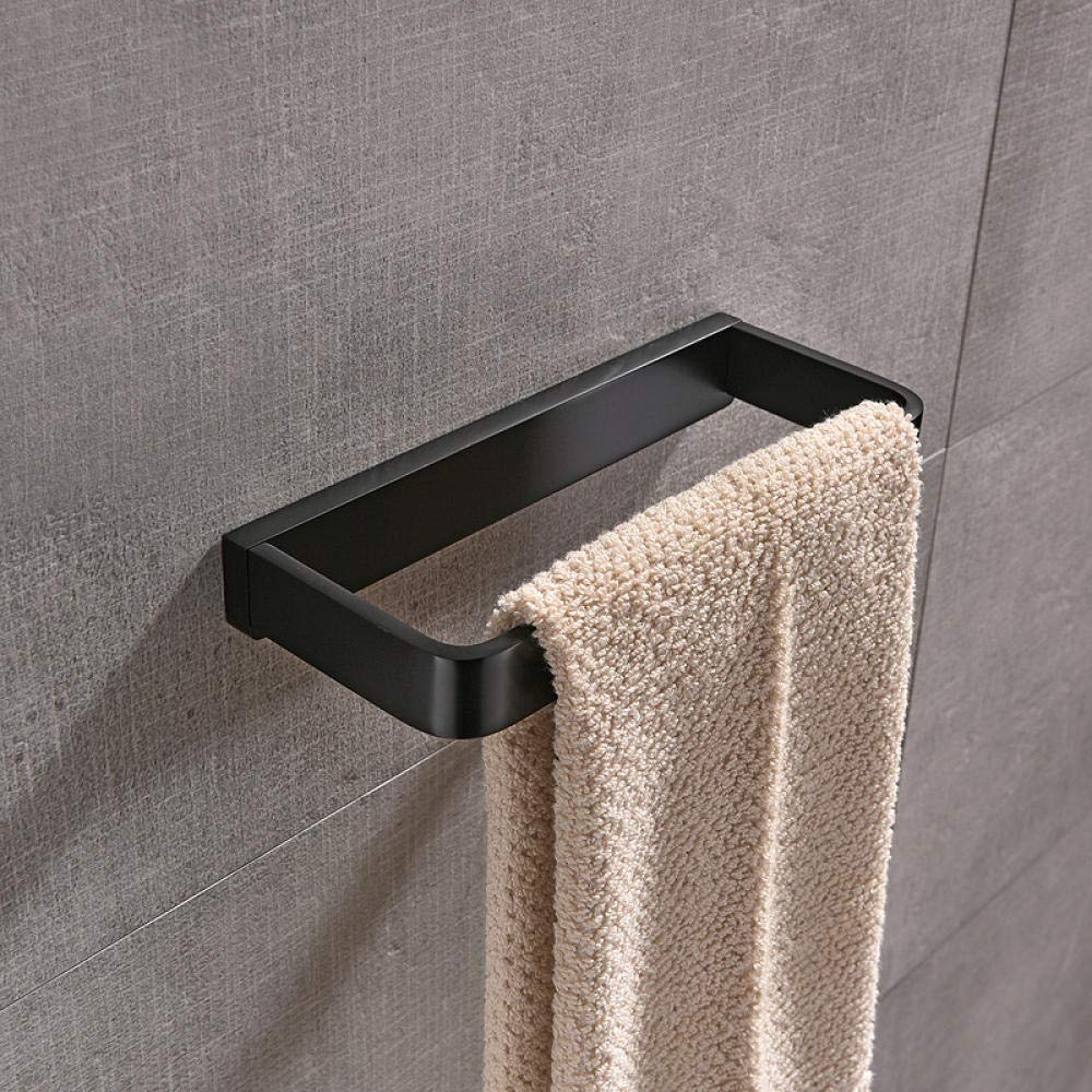 Toallero, toallero montado en la pared en anillos para toallas para baños, latón macizo, oro cepillado, cuadrado, toallero, cromo/negro, toallero de baño, toallero colgante, accesorios de baño, color