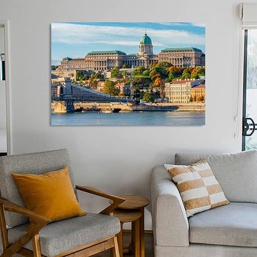 Miniatura 2 de Royal palace Buda over Danube river Budapest Hungary Canvas Wall Art Decor Paintings Pictures for Bedroom Wall Decor Above Bed Living Room Wall