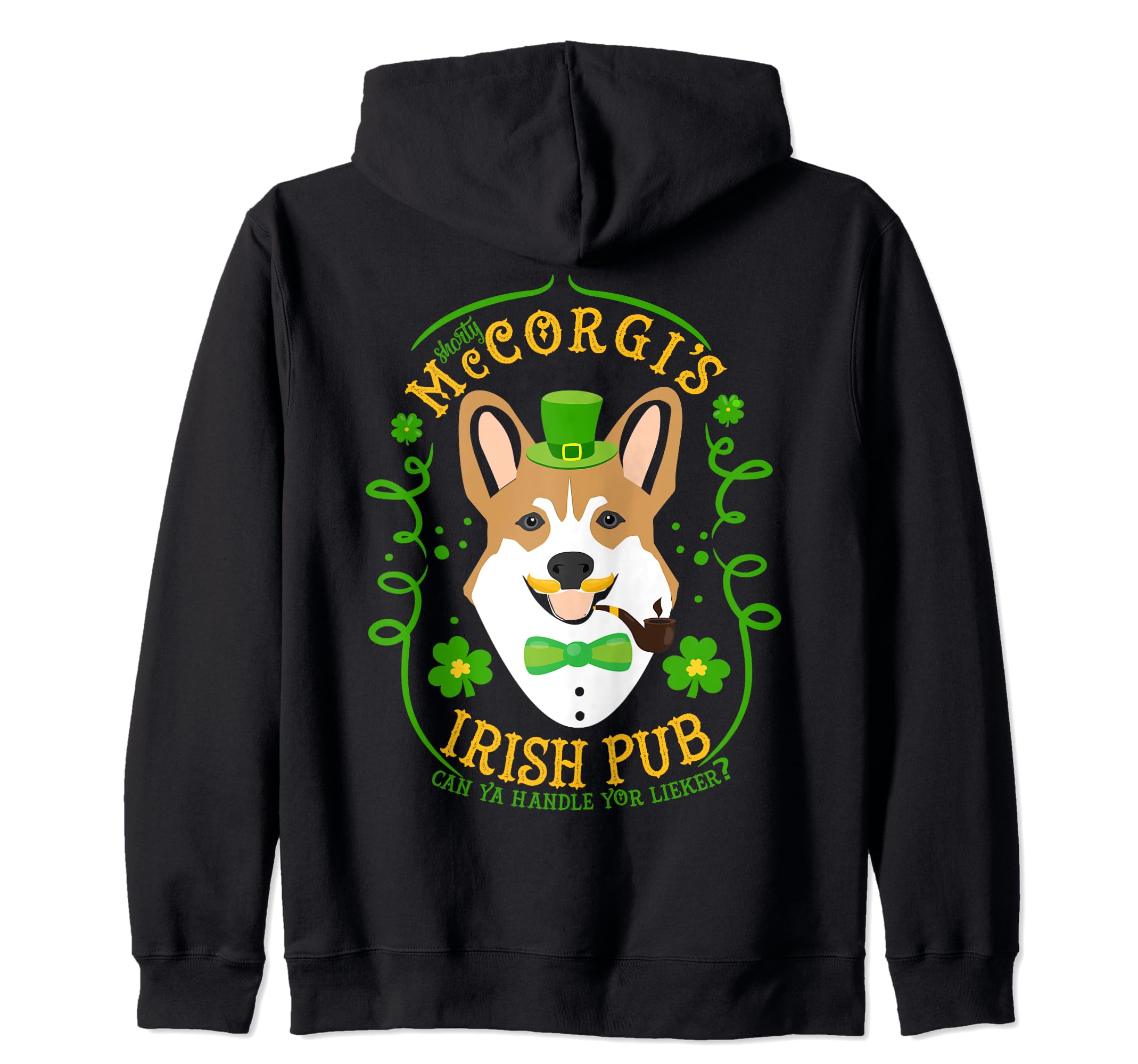 Corgi Dog Lover St Patrick's Day Shorty McCorgi Irish Pub Zip Hoodie