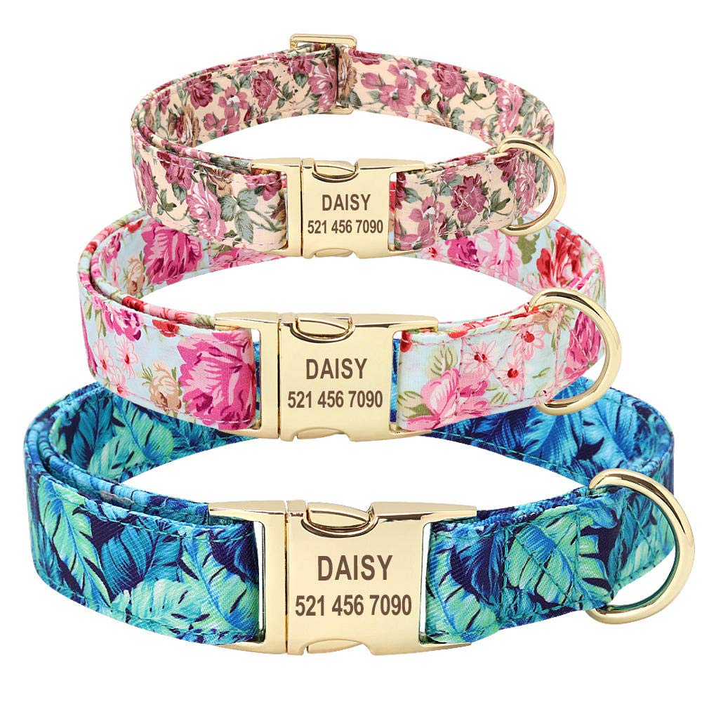 Collare per cane Collare personalizzato con targhetta per cuccioli di animali domestici Collari personalizzati per cani di taglia piccola in nylon con incisione Regolabile per cani di taglia me