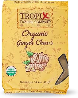 Tropix Trading Company Organic Ginger Chews – Sweet and Spicy, Made with...
