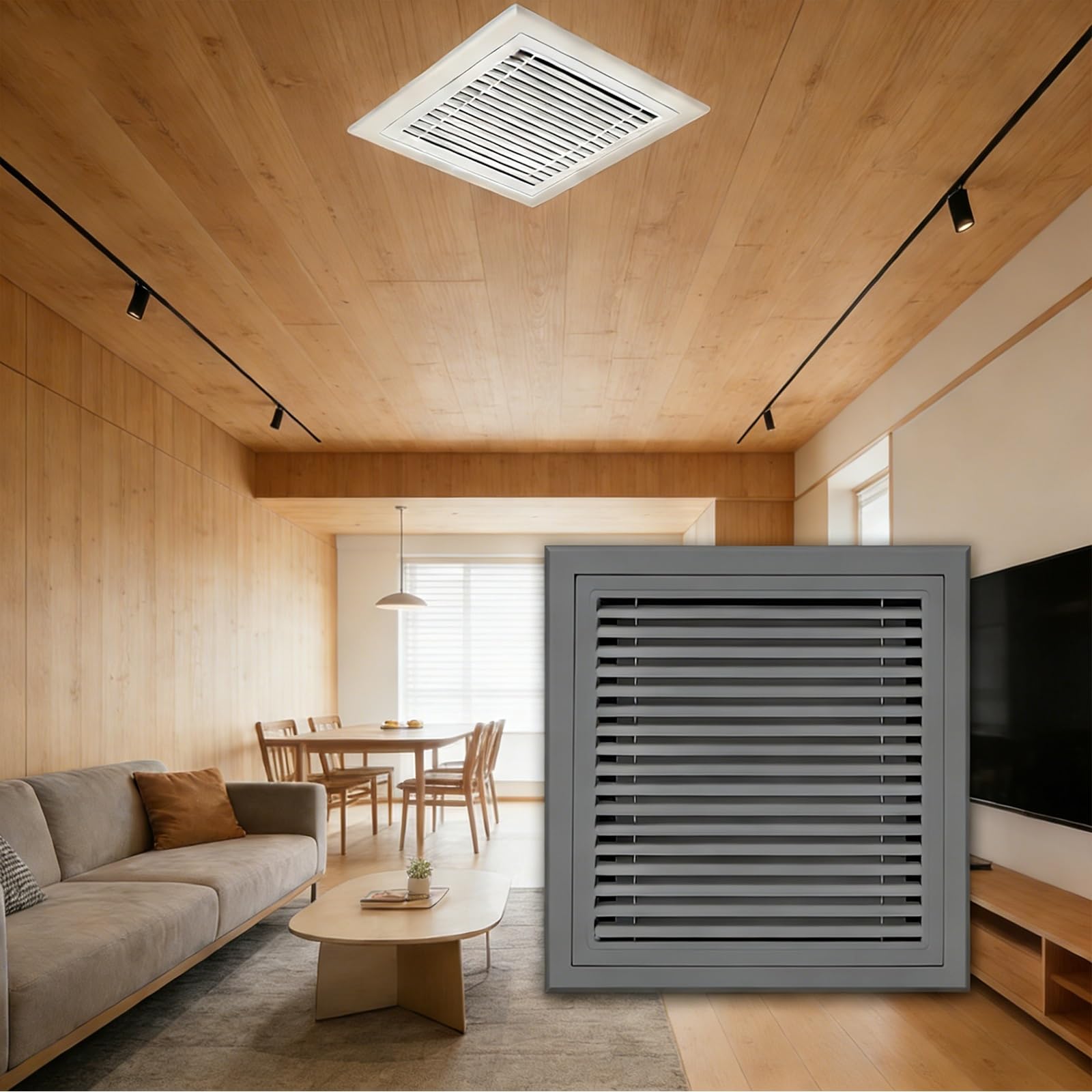 45 x 112 cm szara aluminiowa osłona wentylacyjna - kratka HVAC na ścianę/sufit zdejmowana twarz/drzwiWydajny wlot zimnego powietrza Łatwy do wprowadzenia nowoczesny design