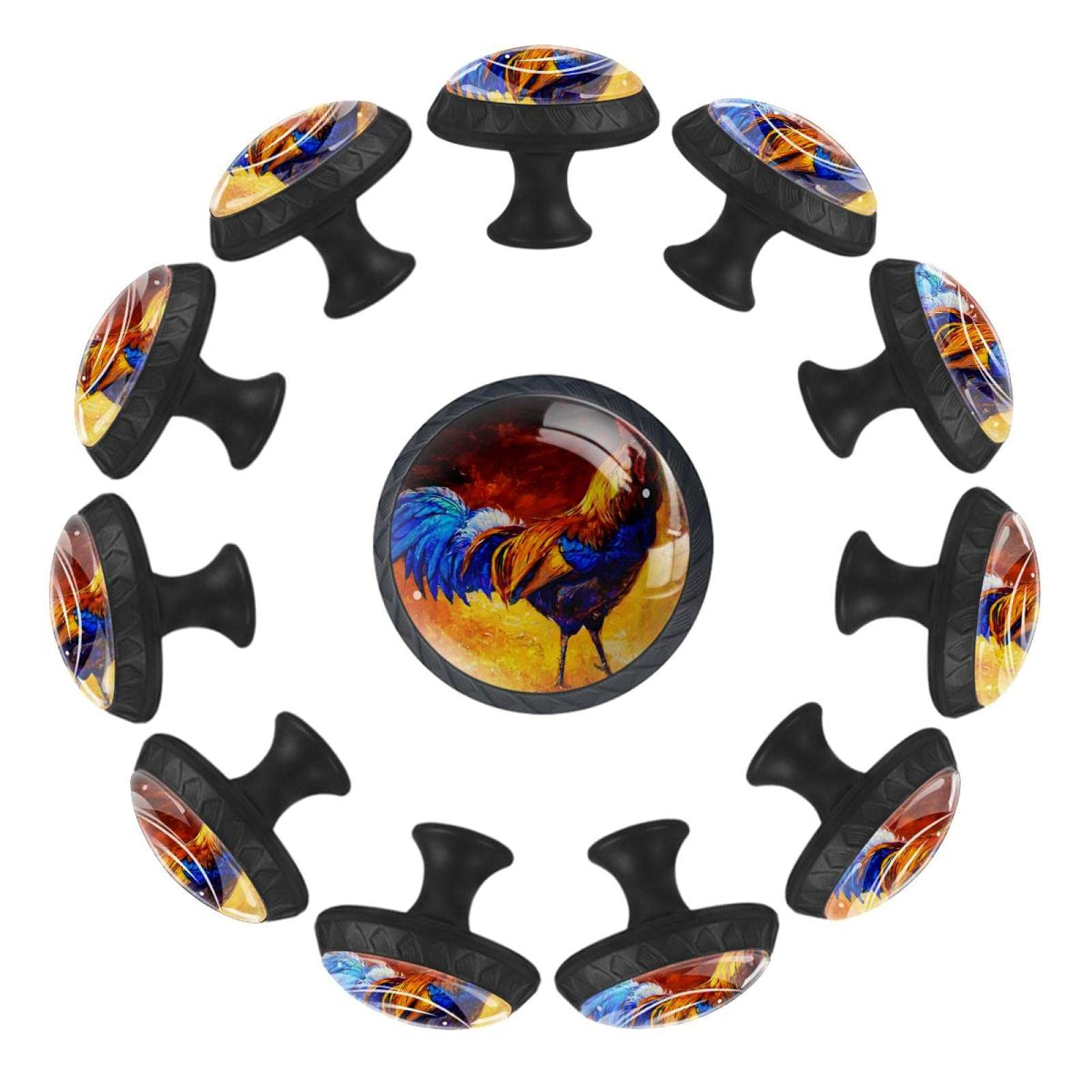 Boutons de tiroir ronds coq chinois 35mm lot de 12 pièces pour commode de chambre