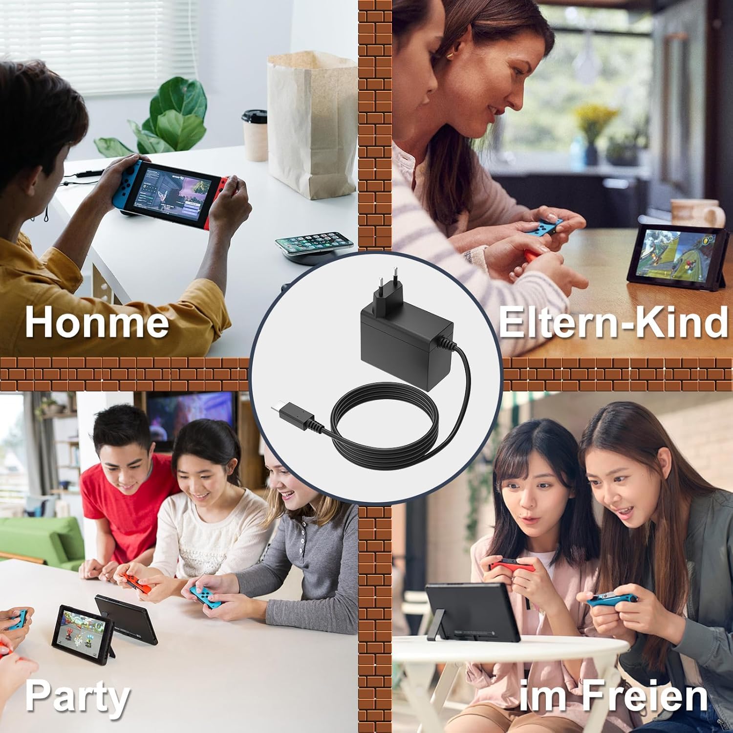39W Ladekabel Netzteil Kompatibel mit Switch OLED Lite Dock und Pro Controller, 15V 2.6A Kabel Ladegerät PD Typ C Unterstützt TV Modus Schnelles Aufladen