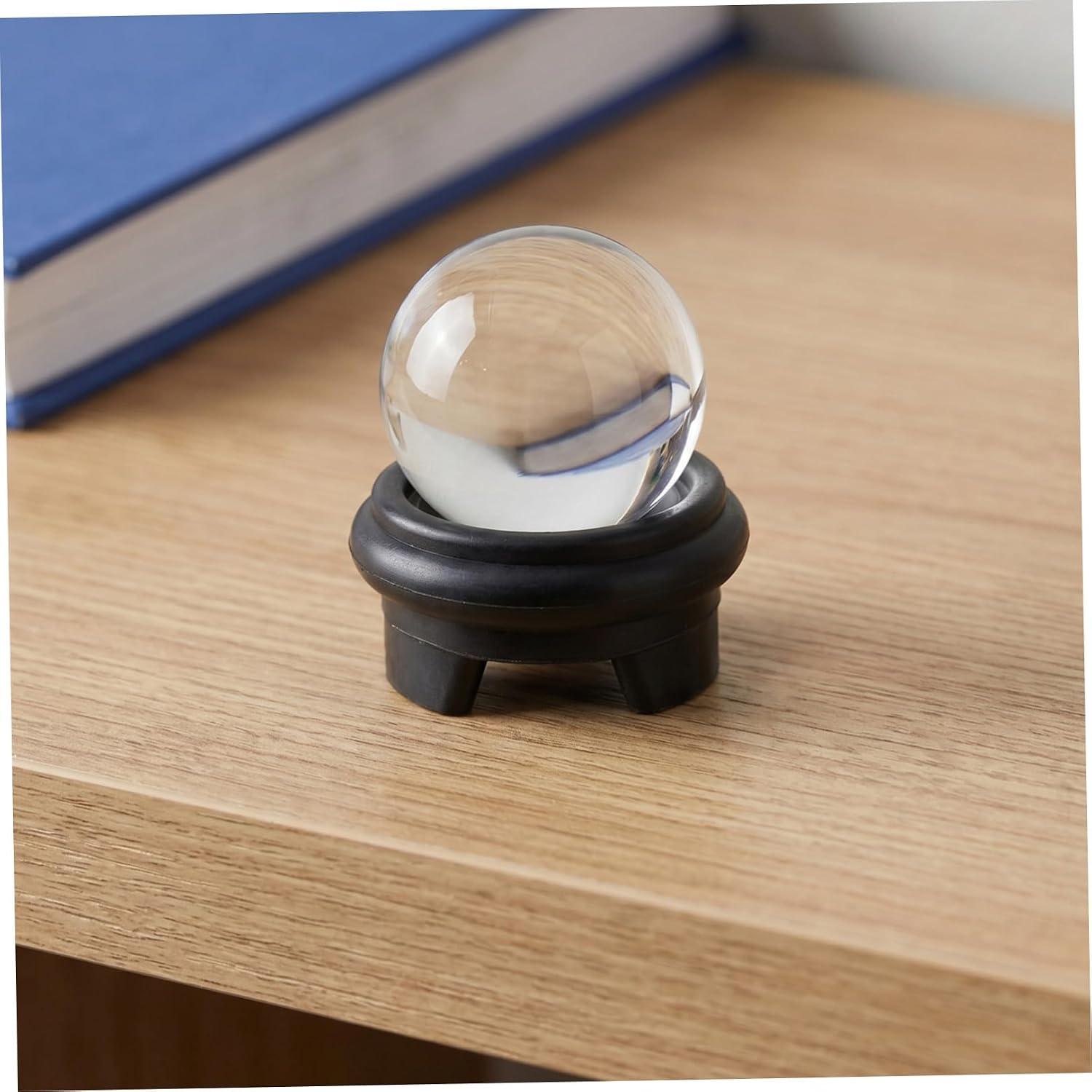 16pcs Mini Sphere Holder Stand 3.5cm Black Plastic Crystal Ball Display Base for Decorative Eggs and Stones Display in Home or Office