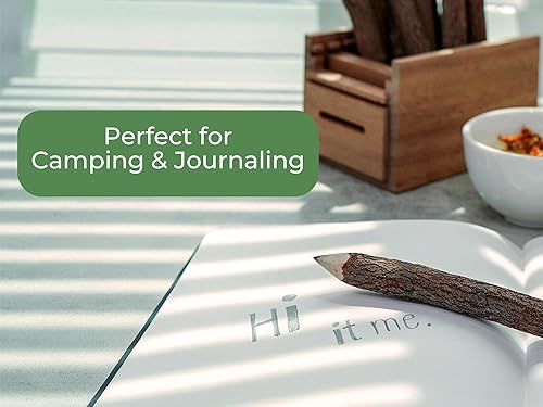 Miniatura 5 de BSIRI Paquete de 12 lápices de madera negra de 3 pulgadas con diseño de corteza de árbol en lápices de ramitas rústicas de madera, regalos únicos de