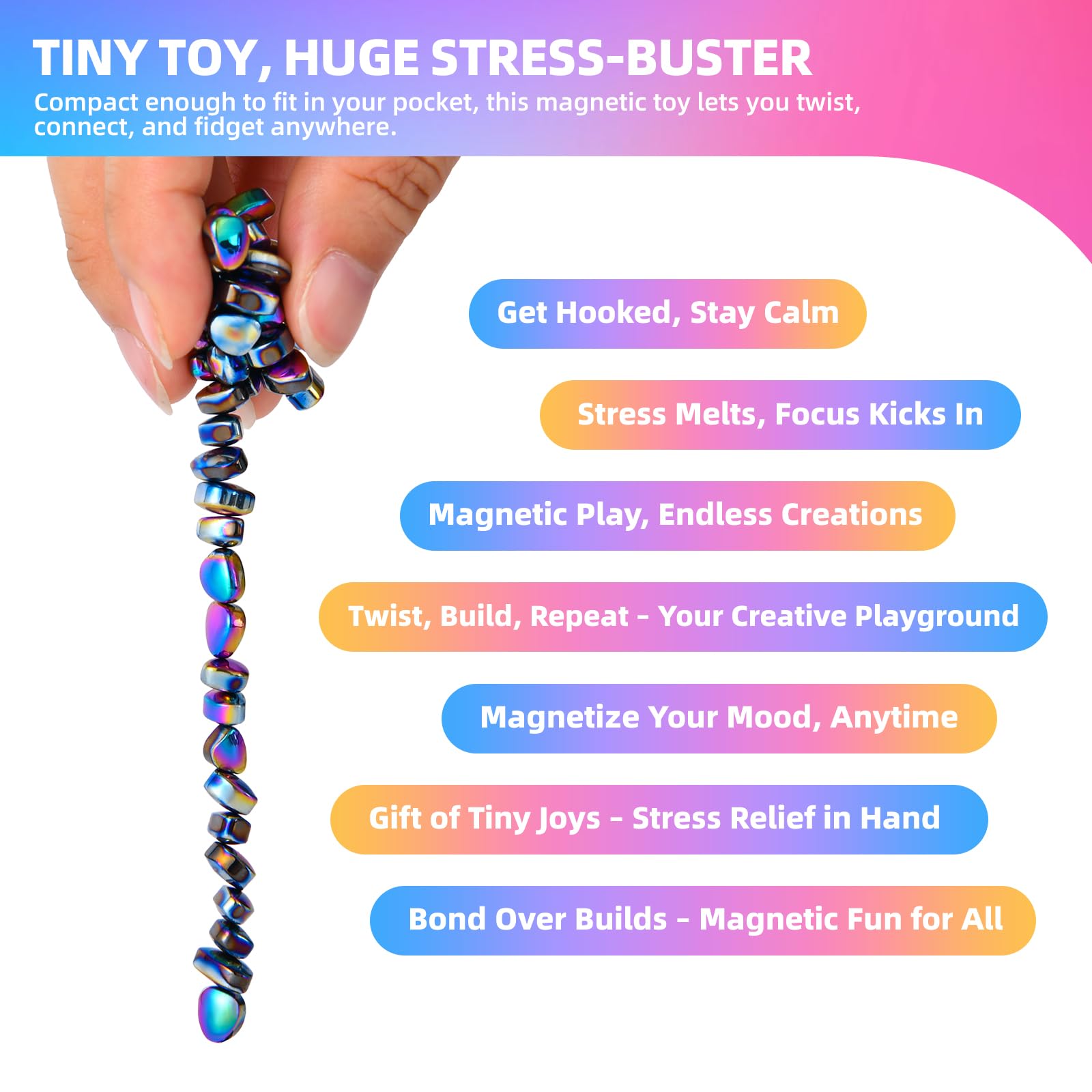 550pcs Fidget Toys for Adults & Teens,Stress Relief Sensory Toys for Autism ADHD Anxiety,Weak Magnetic Putty Colorful,Desk Fidgets Toys,Fidgets Toys Adults Gifts