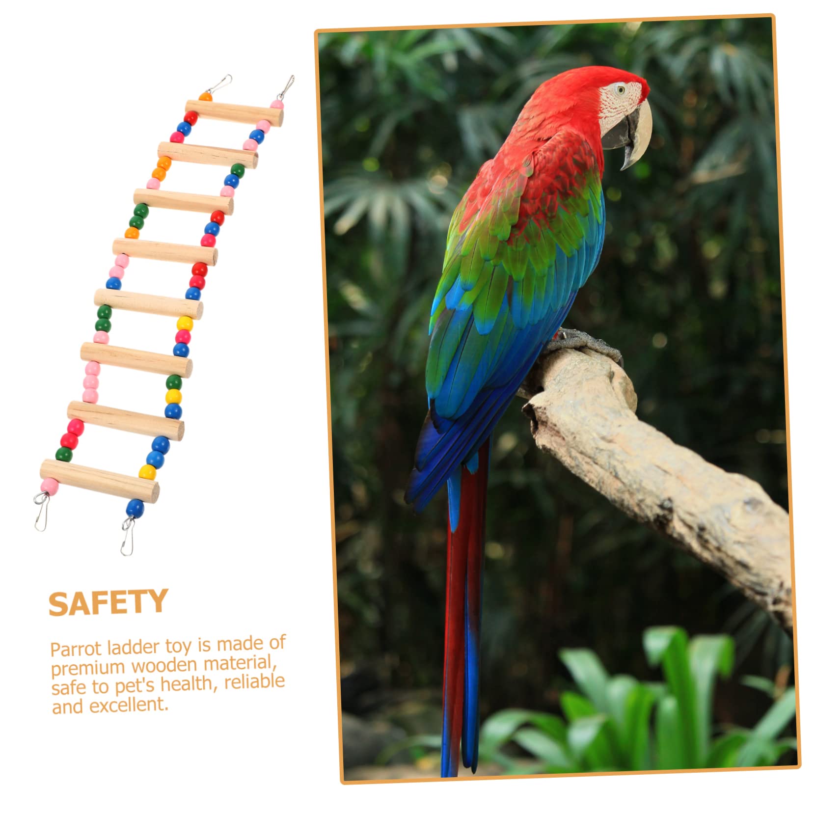 ERINGOGO Colorful Parrot Training Ladder Step Climbing Ladder for Parakeets Lovebirds and Budgies Durable Bird Cage Accessory for Active Play and Exercise