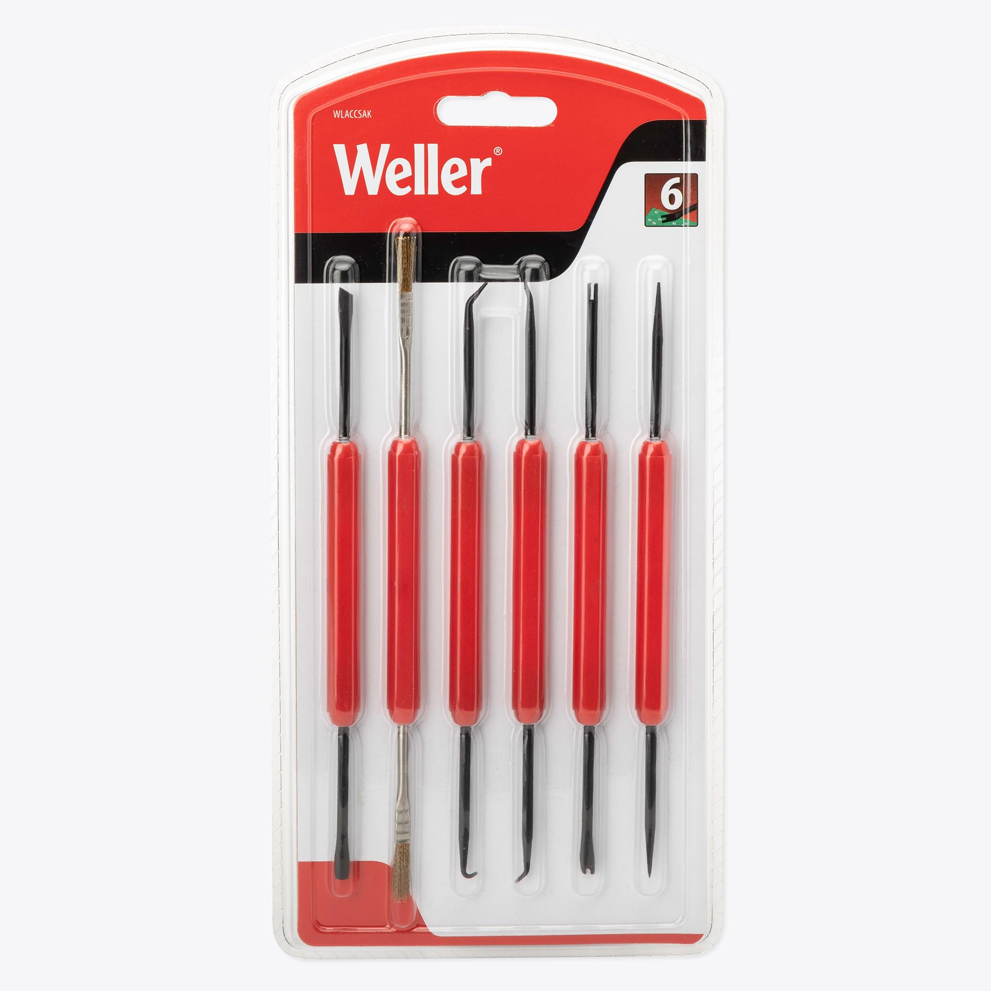 Weller WLACCSAK-02EU Zestaw pomocniczy do lutowania z 6 dwustronnymi narzędziami do wielofunkcyjnej pojemności