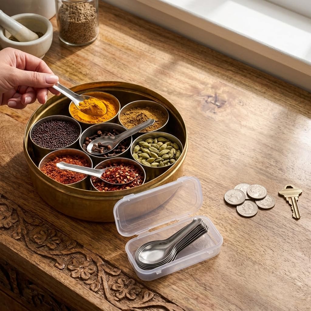 Stainless Steel Masala Spoons - Set of 12 -8 Stainless Steel Masala Spoons - Set of 12 -8