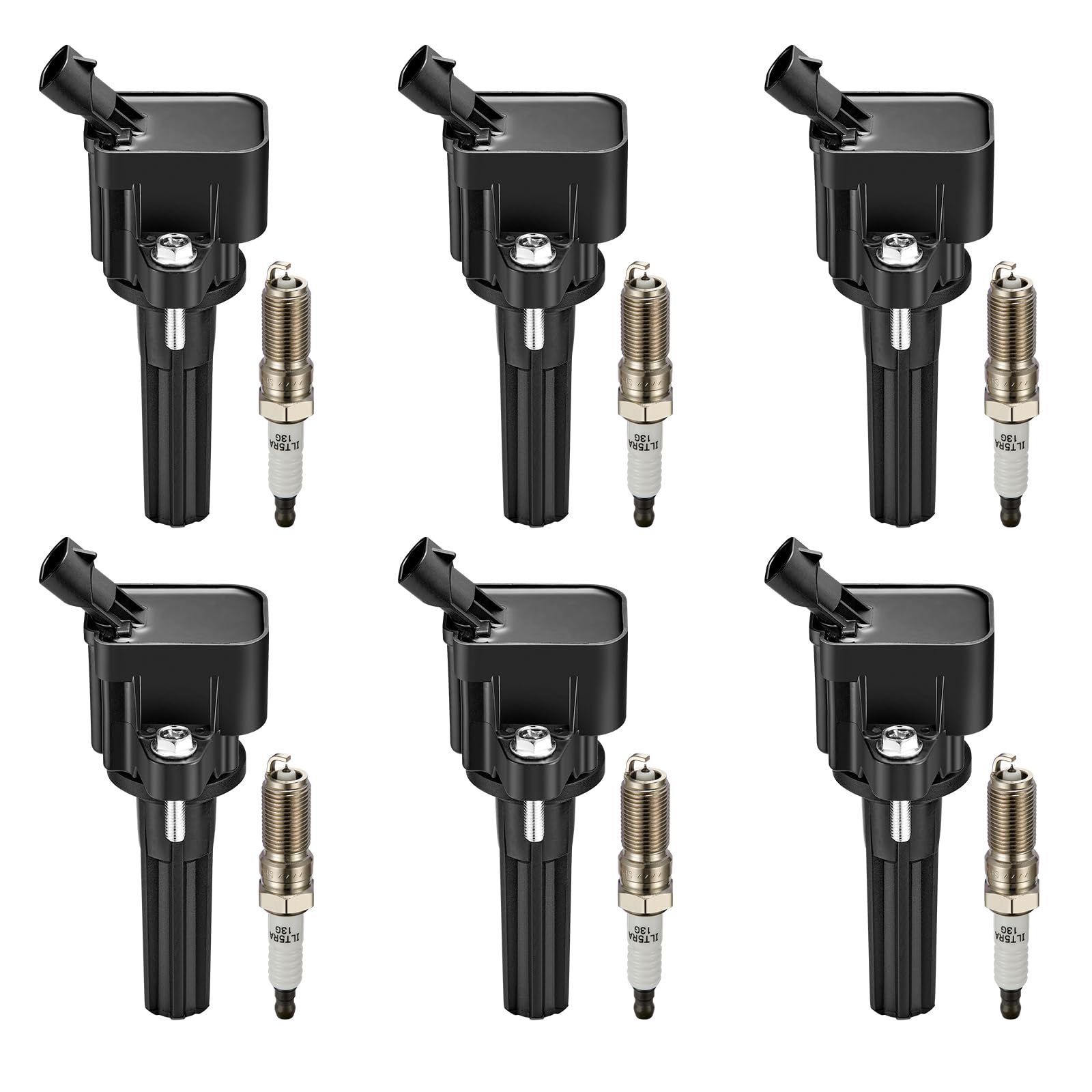 BDFHYK Ignition Coil UF497 and Spark Plug 5019 for GMC Envoy XL