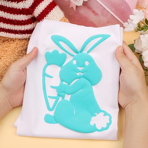 Miniatura 2 de GIRAFVINYL Vinilo de transferencia de calor verde azulado  10 x 4 pies de vinilo 3D de transferencia de calor para camisetas, vinilo para planchar