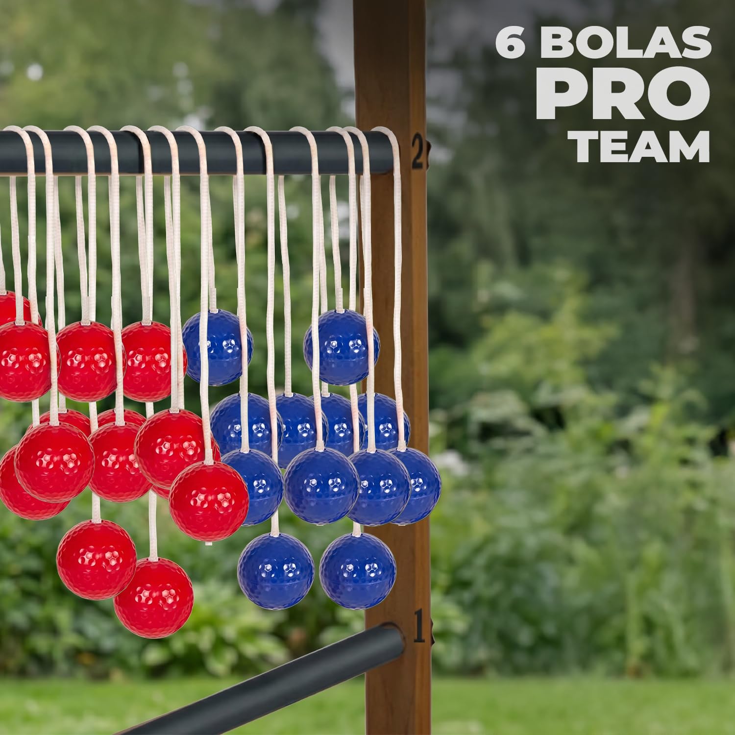 Ladder Toss® | Holz-Geschicklichkeitsspiel für Erwachsene | 1 Leiter + 12 Bolas + 1 Schutzhülle | Wurfspiele | Outdoor-Spielzeug | Outdoor Game | Golfbälle | OriginalCorner®
