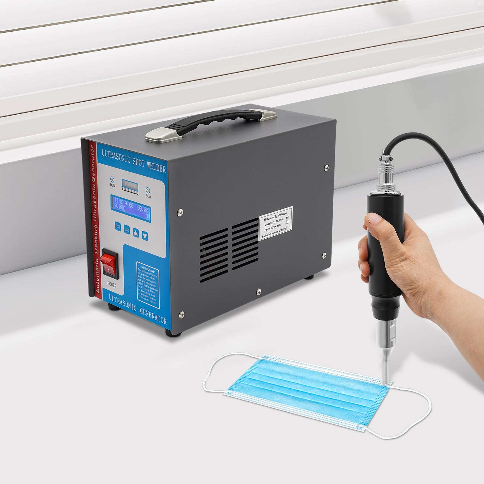 Welding Machine with 10PCS Welding Heads 700W 28KHz Ultrasonic Spot Welder Plastic Welding Machine Portable Handheld High Frequency Plastic Spot Welding Machine for ABS PP PE AC110V