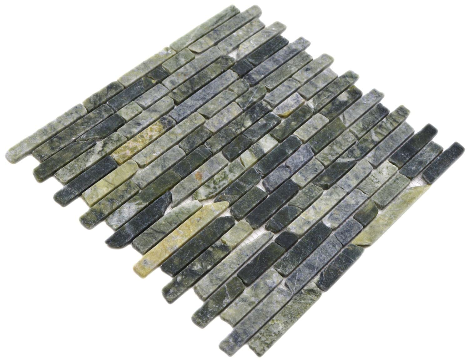 Azulejos de mosaico de piedra natural, mármol verde mate, para pared, suelo, cocina, baño, ducha, placa de mosaico.