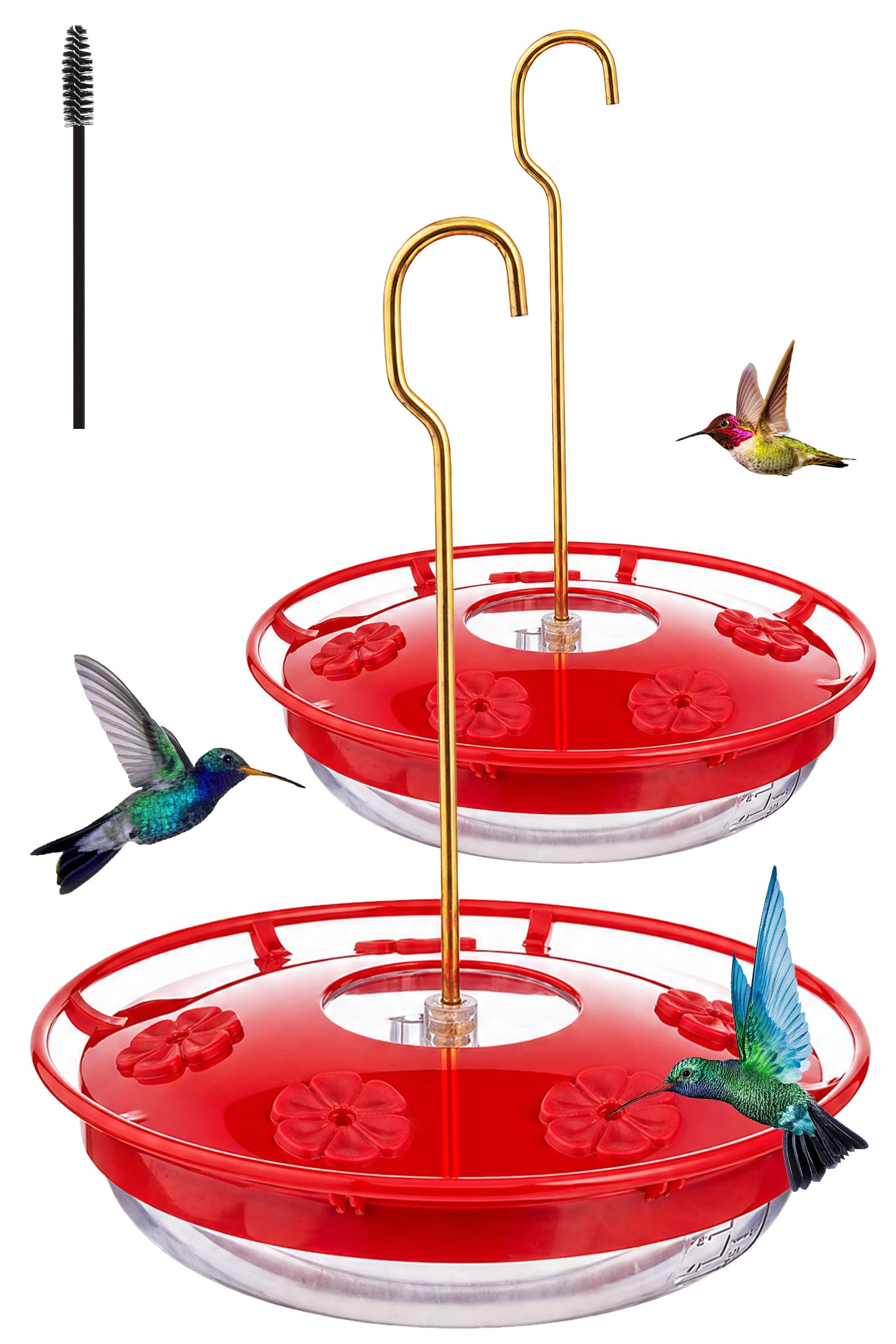 Mangeoire à colibris FEED GARDEN Lot de 2 avec 8 ports d'alimentation anti-fuite pour l'extérieur