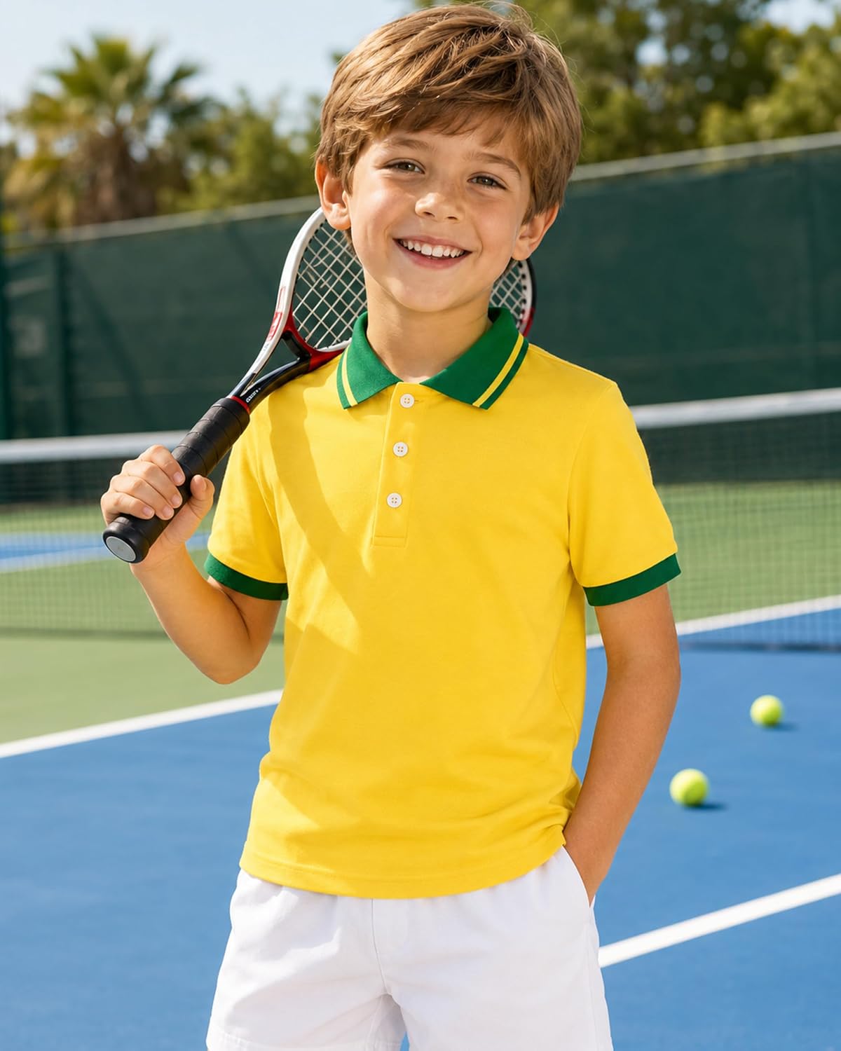 Boys Performance Polo Shirt Athletic Collared Shirt for Boys Stretch Short Sleeve Lightweight Active Polo
