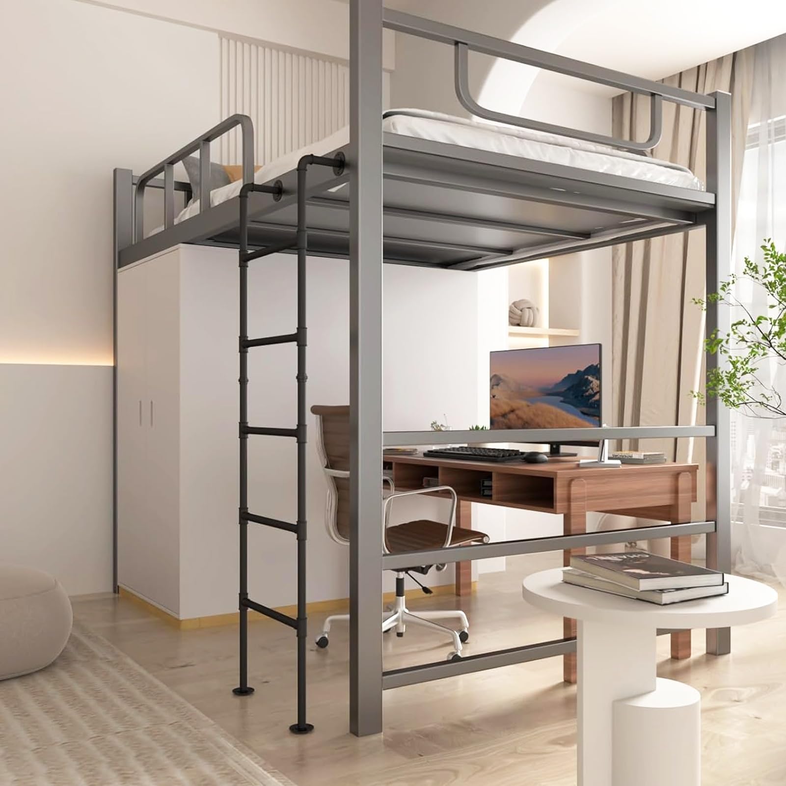 Escalera para litera de ático y loft de pared fabricada en metal de alta resistencia