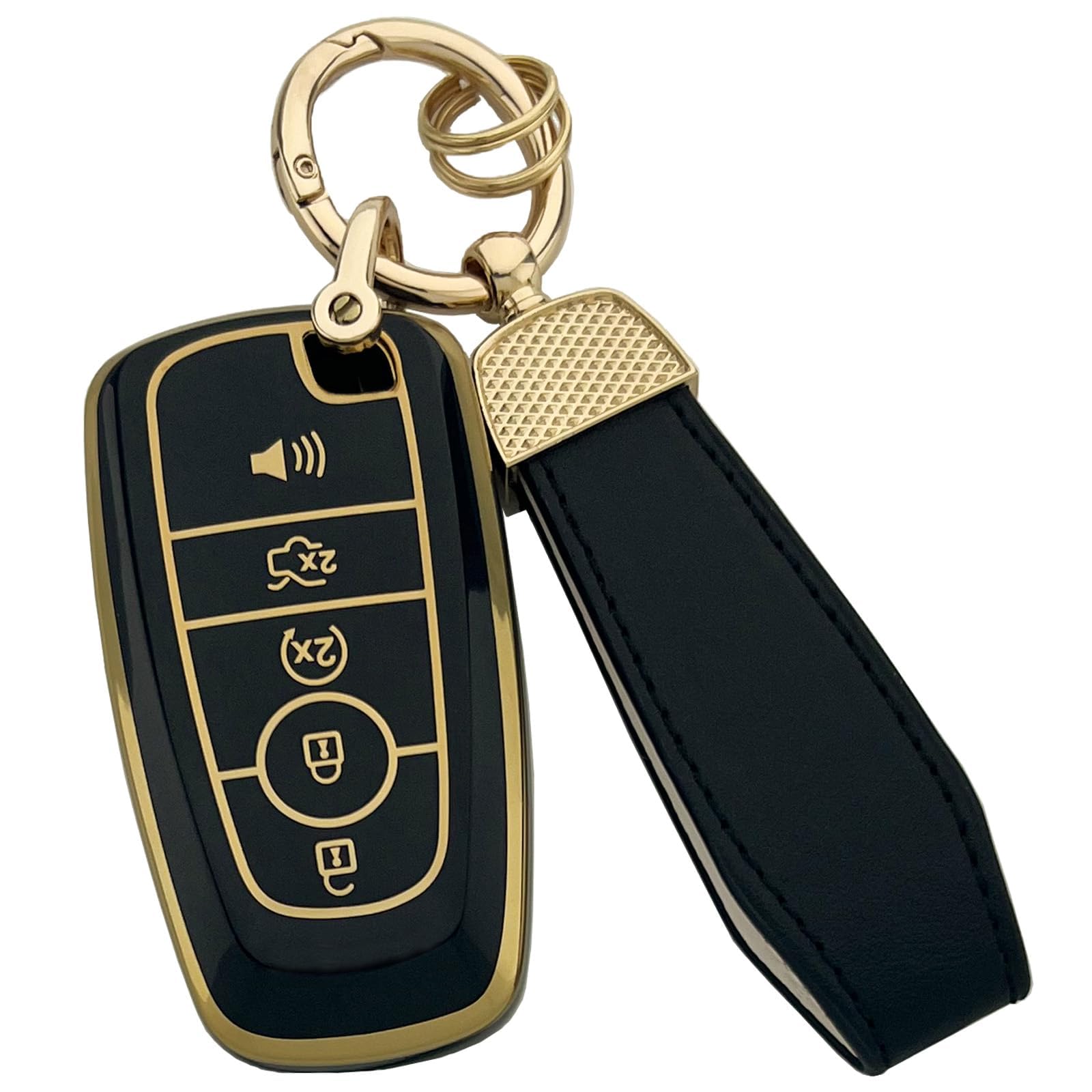 Joouheax For Ford Key Fob Cover with Keychain, Full Coverage Protection Key Case for 2018-2026 Explorer Fusion Escape Edge Bronco F150 Maverick