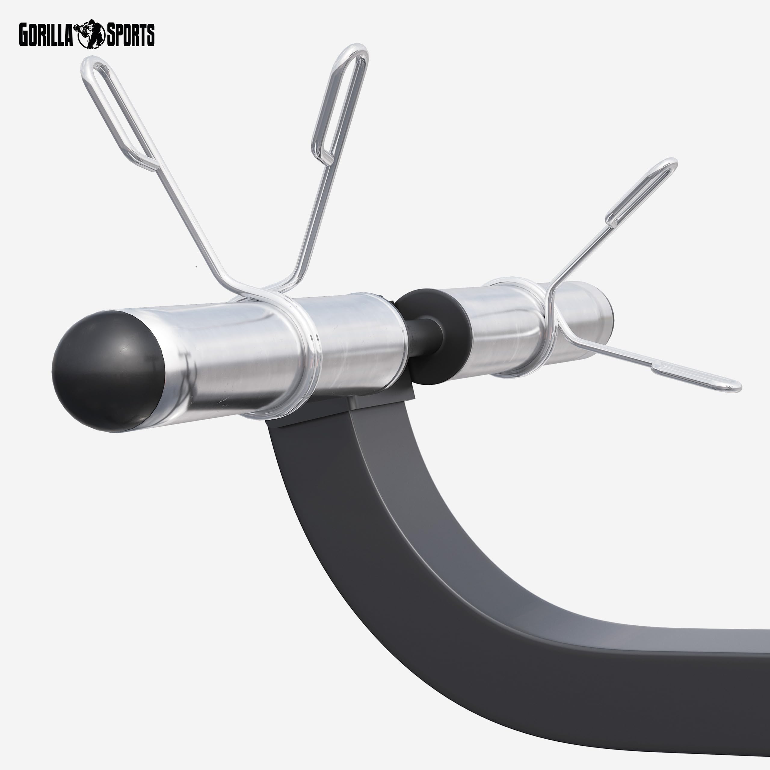 Gorilla Sports® Panca per Polpacci - 126 x 61 x 100 cm, Regolabile in Altezza in 5 Posizioni, con Supporto per Dischi Pesi da 30mm e 50mm, 2 Chiusure a Molla, Nero - Calf Machine, Palestra, Fitness
