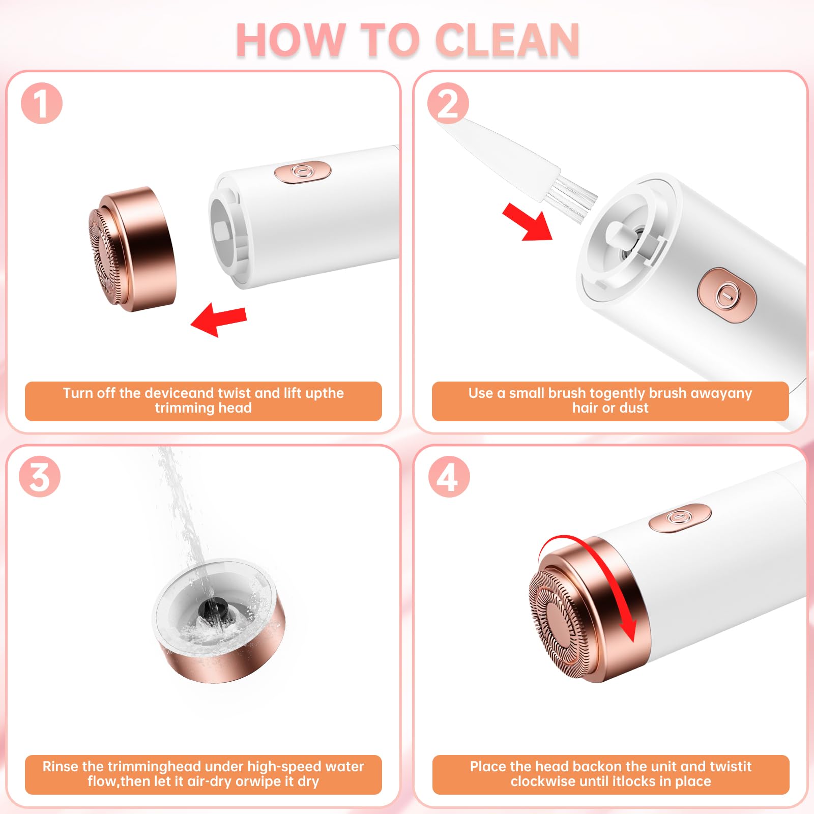 Epilatore Aischen per Donne, Epilatore Elettrico USB per il Viso, Rimozione Peli Facciali per Donne, Epilatore Corpo Indolore per Guance, Mento, Braccia e Ascelle