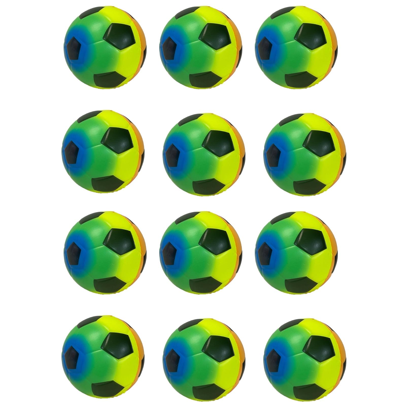 SDMAX Multicolour Foam Sponge Soccer Ball, Fun Mini Soft Balls, Indoor Outdoor Football Soccer Ball, Great Fun Kids, Children, Adults Soft Football (Pack of 12)