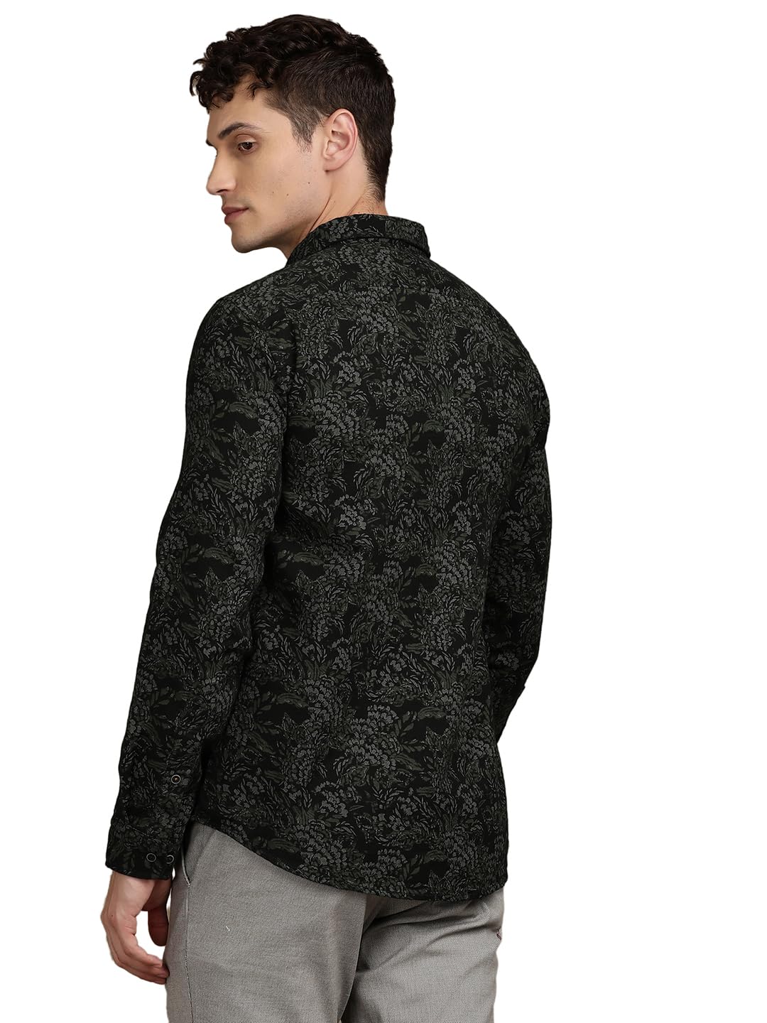 Turtle Camicia casual da uomo in 100% cotone slim fit stampata | Camicia a maniche lunghe con colletto abbottonato | Elegante abbigliamento quotidiano per ufficio e uscite casual