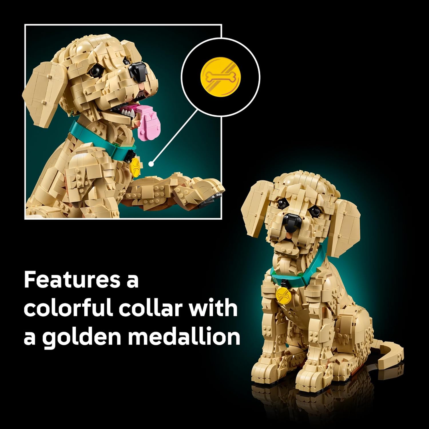 LEGO Icons Golden Retriever Puppy Building Set for Adults, Ages 18+ - Decor for Home, Bedroom, or Book Shelf - Gifts for Women & Men - Posable Dog Figure - 11384 image 6